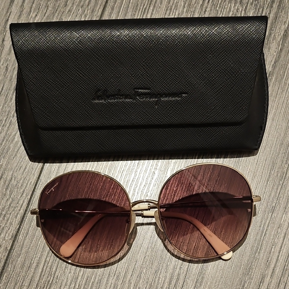 SALVATORE FERRAGAMO Metal Rim Sunglasses
